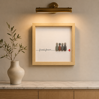 Side by Side | Handcrafted Natural Pebble Art | Friends Forever Frame | 5x7 Inch