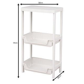 Plastic Multipurpose Storage Organizer Rack - Grey