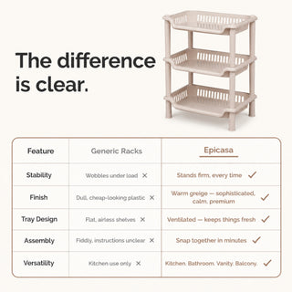 3-Layer Plastic Kitchen Storage Basket Rack