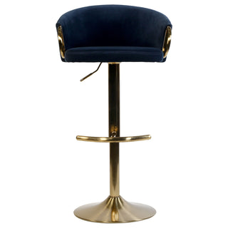 Violet Blue Upholstered Antique Barstool
