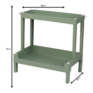 2-Tier Plastic Storage Trolley
