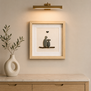 My Person, My Pup — Handcrafted Pebble Art Frame