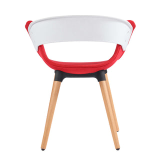Casper Armrest Café Chair With Wooden Legs - Red