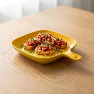 Ceramic Serving Platter with Handle Microwave & Dishwasher Safe