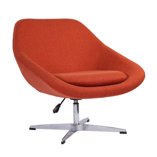 Eva Revolving Fabric Upholstered Lounge Chair with Aluminium Base - Orange Chair urbancart