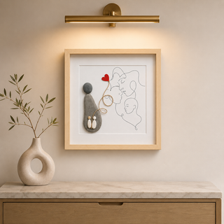 Where Hearts Meet Home | Handcrafted Pebble Art  Frame