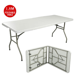 1.8 Metre Portable Folding  ABS Outdoor Picnic Garden Table - White OUTDOOR urbancart.in
