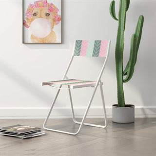 Outdoor Indoor Folding Chair with Colorful backrest - Multicolor