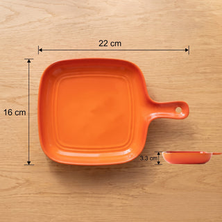 Ceramic Serving Platter with Handle Microwave & Dishwasher Safe