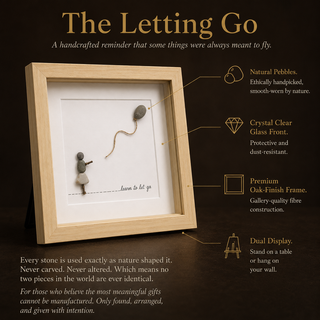 The Letting Go - Handcrafted Pebble Art Frame