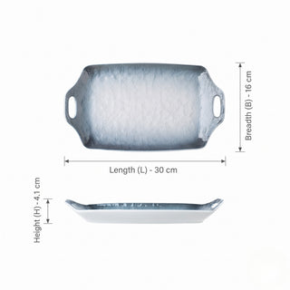 Exotic Ceramic Serving Platter with Handle Microwave & Dishwasher Safe