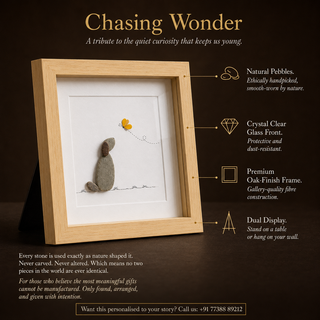 Chasing Wonder – Handcrafted Natural Pebble Art Frame