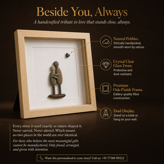 Beside You, Always – Handcrafted Pebble Art Frame