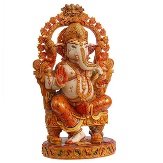 Lord Ganesha south indian treditional idol made of Soft stone - 9 x 6.5 x 16 Inch , 6 Kg