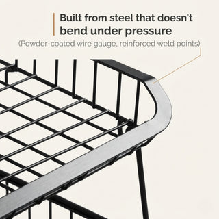 2-Tier Metal Rolling Utility Cart  Black