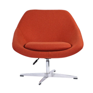 Eva Revolving Fabric Upholstered Lounge Chair with Aluminium Base - Orange Chair urbancart