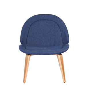 Zoe Lounge Chair With Solid Wooden Legs - Blue