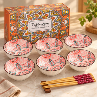 Bloom Garden Ceramic Bowl Set for Kitchen & Dining Microwave Safe