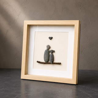 My Person, My Pup — Handcrafted Pebble Art Frame