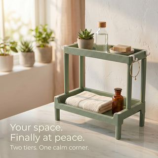 2-Tier Plastic Storage Trolley