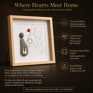 Where Hearts Meet Home | Handcrafted Pebble Art  Frame