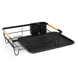 Dish Drying Rack Acacia Wood & Metal – Black