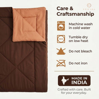 Epicasa Reversible Comforter | 200 GSM Thermal Bonded Fill | 110 GSM Micro Peach Fabric | All Season AC Quilt | Diamond Quilted | Lightweight Duvet Blanket for Home Bedroom |