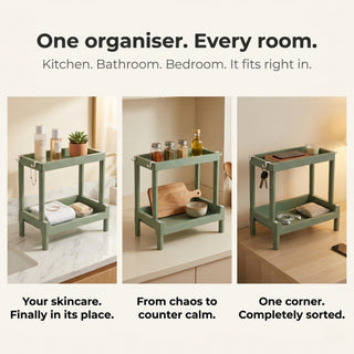 2-Tier Plastic Storage Trolley