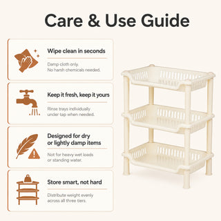 3-Layer Plastic Kitchen Storage Basket Rack