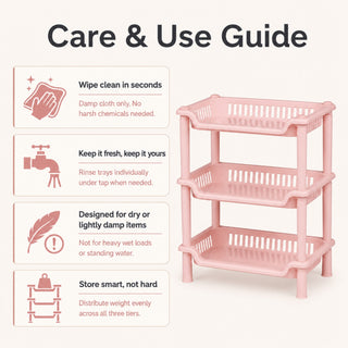 3-Layer Plastic Kitchen Storage Basket Rack