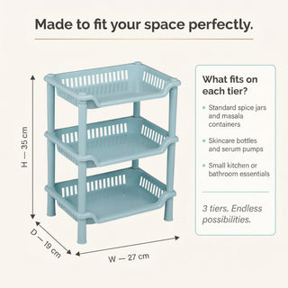 3-Layer Plastic Kitchen Storage Basket Rack
