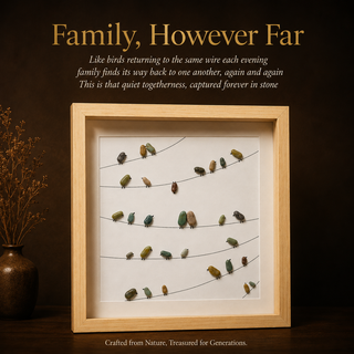 Kindred Wings – Handcrafted Natural Pebble Art Frame