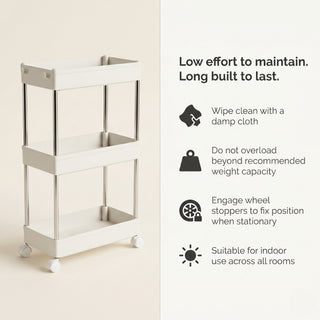 Slim Metal Storage Rack - White