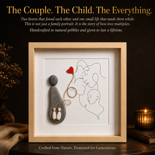 Where Hearts Meet Home | Handcrafted Pebble Art  Frame