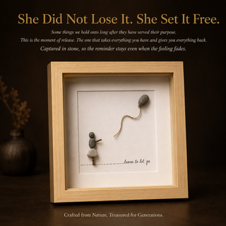 The Letting Go - Handcrafted Pebble Art Frame