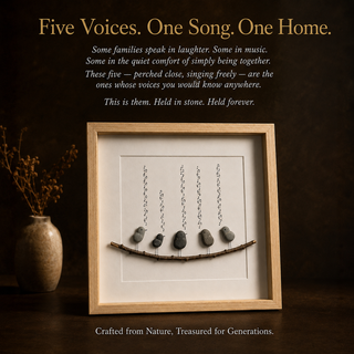 Where Every Voice Belongs - Handcrafted Pebble Art in Shadow Box Frame