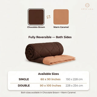 Epicasa Reversible Comforter | 200 GSM Thermal Bonded Fill | 110 GSM Micro Peach Fabric | All Season AC Quilt | Diamond Quilted | Lightweight Duvet Blanket for Home Bedroom |
