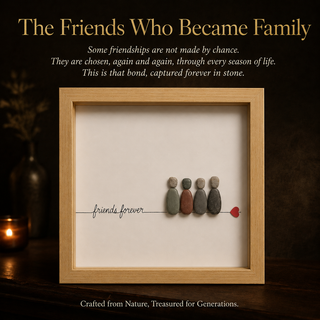 Side by Side | Handcrafted Natural Pebble Art | Friends Forever Frame | 5x7 Inch