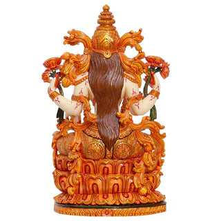 Lord South Indian Laxmi sitting Made of Soft stone - 9 x 5.5 x 15.5 Inch, 5.1 Kg