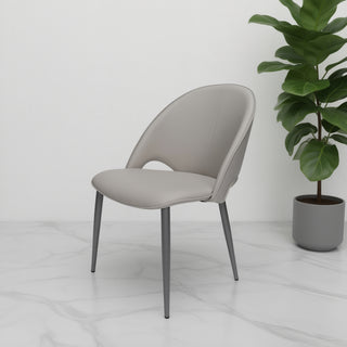 Savona Dining Chair With Metal Legs - White
