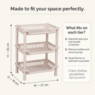 3-Layer Plastic Kitchen Storage Basket Rack