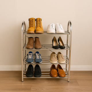 Shoe Rack Organizer Stainless Steel 4 Tier