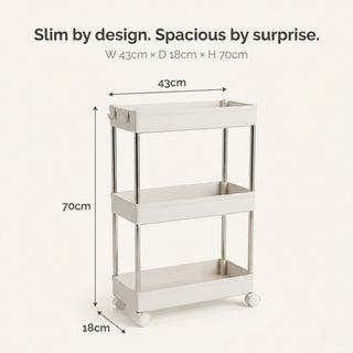 Slim Metal Storage Rack - White