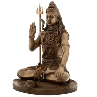 Lord Shiva Sitting idol Statue - 8 x 6.5 x 10 Inch, 2 Kg