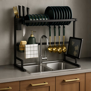 Drying Rack Stainless Steel  2 Tier – Black