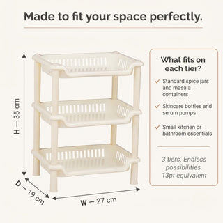 3-Layer Plastic Kitchen Storage Basket Rack