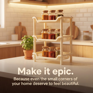 3-Layer Plastic Kitchen Storage Basket Rack