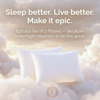 Epicasa Bed Pillows Set of 2 | 100% Virgin Hollow Conjugate Fibre Fill | Soft & Fluffy | 90 GSM Micro Plain Fabric | Machine Washable | Hotel Quality Sleep