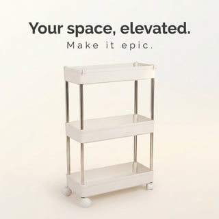 Slim Metal Storage Rack - White