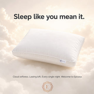 Epicasa Microfibre Fill Pillow | 110 GSM Micro Peach Shell | Velvety Soft, Loft That Lasts | Hypoallergenic | Machine Washable